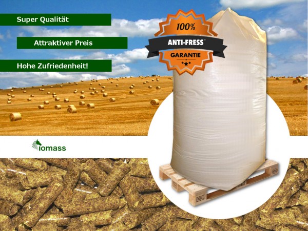 Anti-Fress, Strohpellets, 8 mm, 1.000 kg, im Big-Bag, auf Einwegpalette